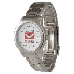 Montre Drapeau albanais avec votre nom