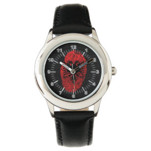 Montre Drapeau albanais d'empreinte digitale de contact