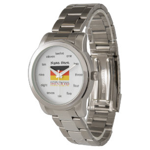 Montre Drapeau allemand Deutchland avec votre nom