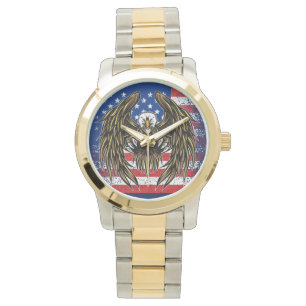 Montre Drapeau américain avec aigle chauve
