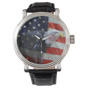 Montre Drapeau américain avec Eagle