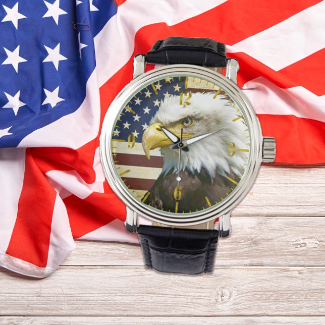 Montre Drapeau américain avec Vintage American Eagle (Créateur téléchargé)