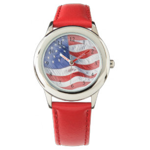 Montre Drapeau américain de ondulation