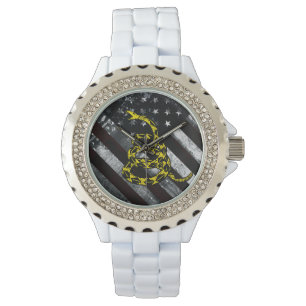 Montre Drapeau américain industriel et horloge serpent