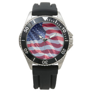 Montre Drapeau américain patriotique masculin Cool