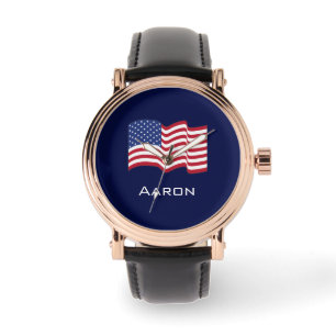 Montre Drapeau Américain Personnalisée 