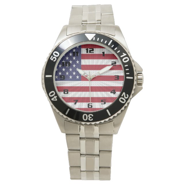 Montre Drapeau américain très patriotique Design moderne  (devant)