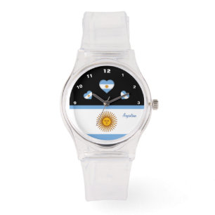 Montre Drapeau argentin, Coeurs, Argentine /sports
