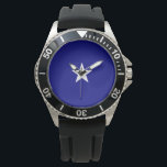 Montre Drapeau bleu Bonnie<br><div class="desc">Ce dessin est orné du drapeau Bonnie Blue, qui était une bannière associée à diverses époques avec la République du Texas, la courte république de Floride occidentale et les états du sud de l'Amérique au début de la guerre civile américaine en 1861. Il sert aujourd'hui souvent de bannière représentative du...</div>
