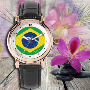 Montre Drapeau brésilien & mode brésilienne tendance / de