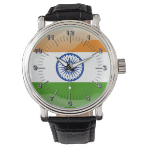 Montre Drapeau brillant indien