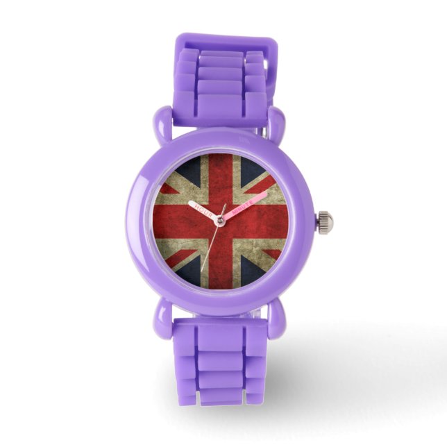 Montre Drapeau britannique Grunge Union-Jack (Recto)