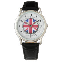 Drapeau britannique noir bracelet en cuir pour hom