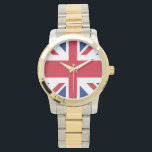 Montre Drapeau britannique Royal Union Jack<br><div class="desc">Le drapeau Union Jack ou Union est le drapeau national du Royaume-Uni Royaume-Uni. Le drapeau a également un statut officiel ou semi-officiel dans d'autres royaumes du Commonwealth; par exemple, il est, par résolution parlementaire, un drapeau officiel au Canada, connu sous le nom de drapeau de l'Union royale. Il sert également...</div>