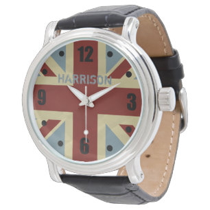 Montre Drapeau britannique Union Jack Grunge