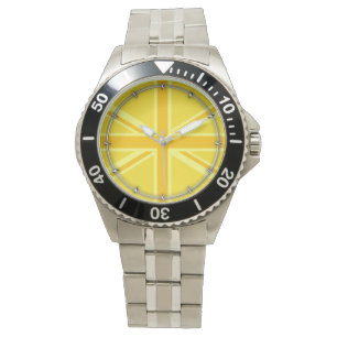 Montre Drapeau britannique Union Jack très jaune