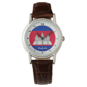 Montre Drapeau cambodgien & Cambodge mode tendance / desi