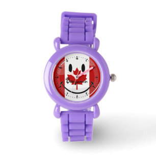 Montre Drapeau canadien de sourire brillant