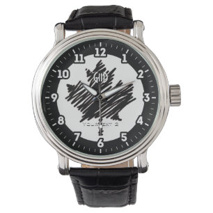Montre Drapeau canadien Feuille d'érable noire Personnali
