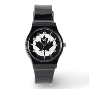 Montre Drapeau canadien Feuille d'érable noire sur