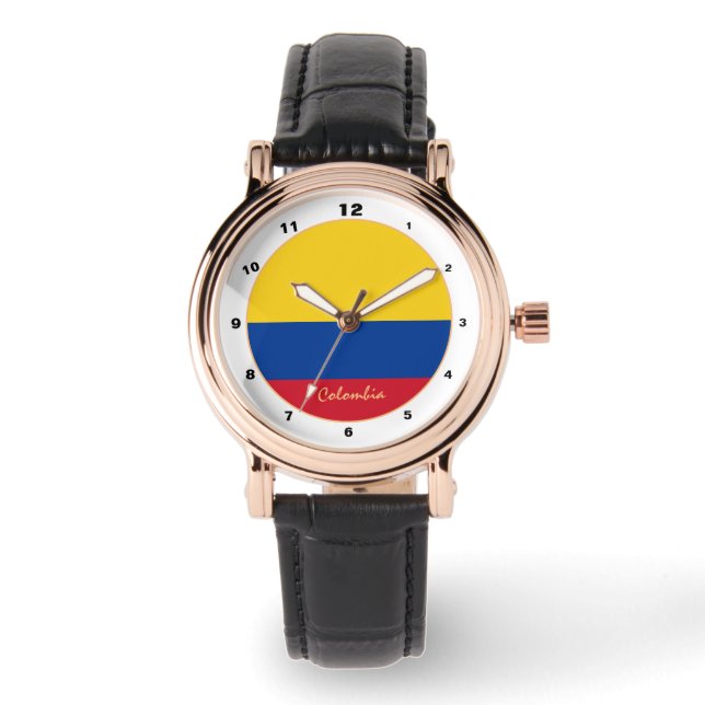 Montre Drapeau colombien & Colombie mode tendance / desig (Recto)