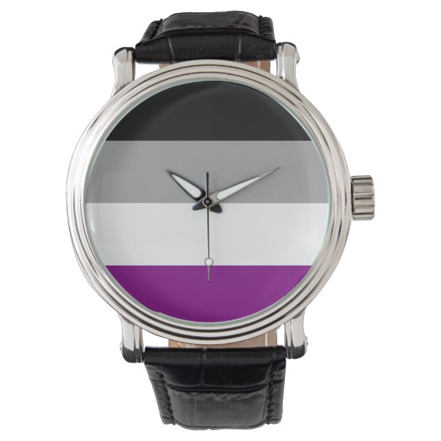 MONTRE DRAPEAU DE FIERTÉ ASEXUEL (devant)