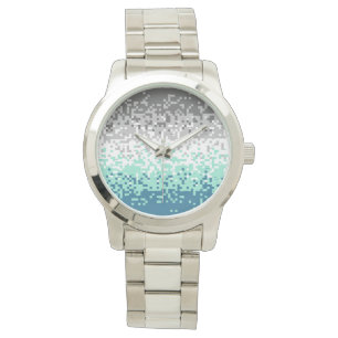 Montre Drapeau de fierté frayromantique abstrait pixelisé