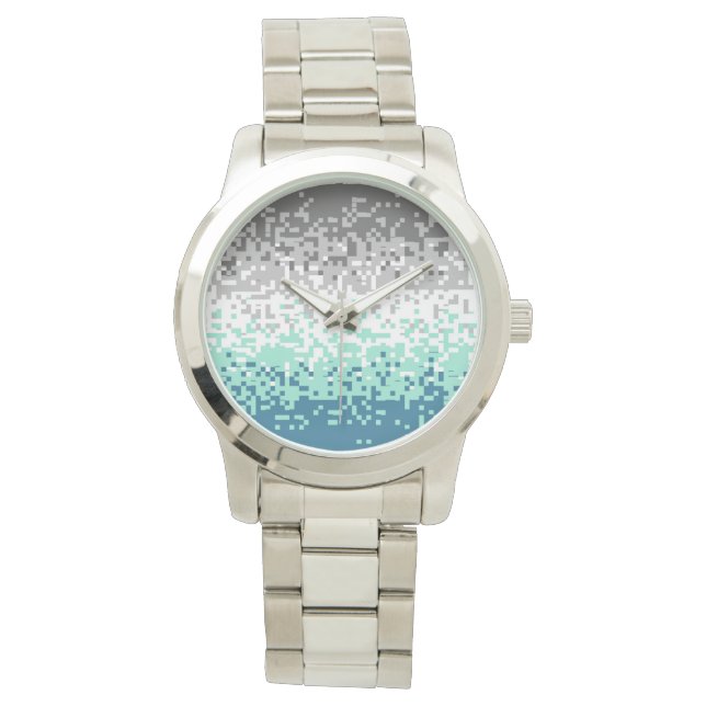 Montre Drapeau de fierté frayromantique abstrait pixelisé (devant)