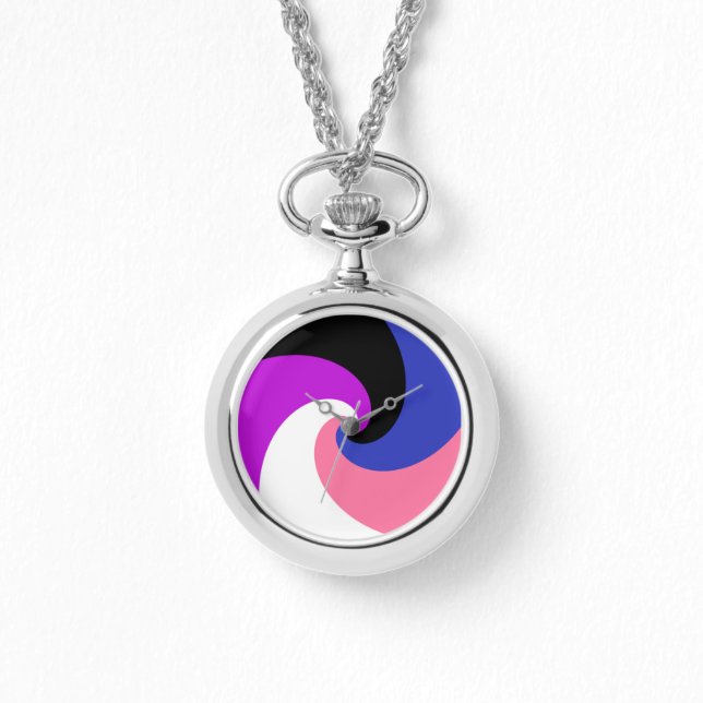 Montre Drapeau de fierté genderfluid abstrait       (Recto)