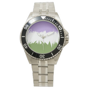 Montre Drapeau de fierté genderqueer abstrait