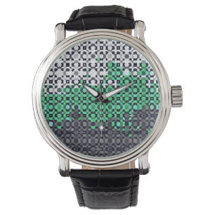 Montre Drapeau de fierté Neutrois Abstrait Pixelisé Tripa