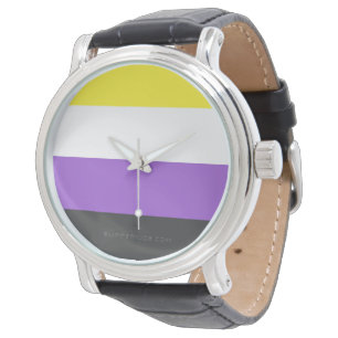 Montre Drapeau de fierté non binaire de SlipperyJoe's jau