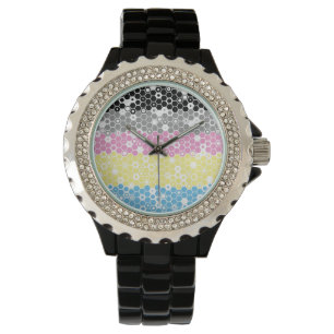 Montre Drapeau de fierté polygender abstrait géométrique