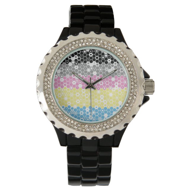 Montre Drapeau de fierté polygender abstrait géométrique  (devant)