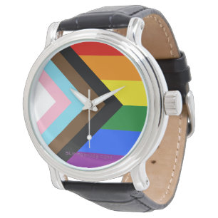 Montre Drapeau de fierté Progress Pride de SlipperyJoe si