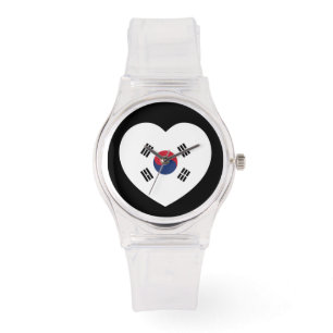 Montre Drapeau de la Corée du Sud Cœur