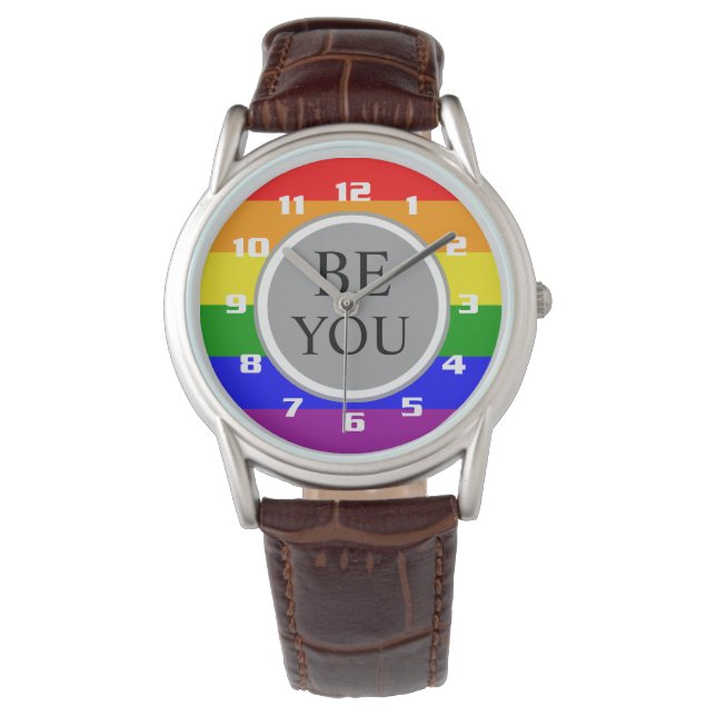 Montre Drapeau de la fierté gay Cool Soyez vous-même (devant)