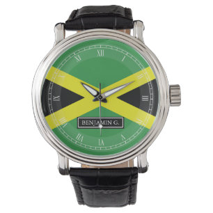 Montre Drapeau de la Jamaïque Nom personnalisé