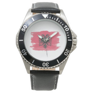 Montre Drapeau de l'Albanie bracelet, drapeau national