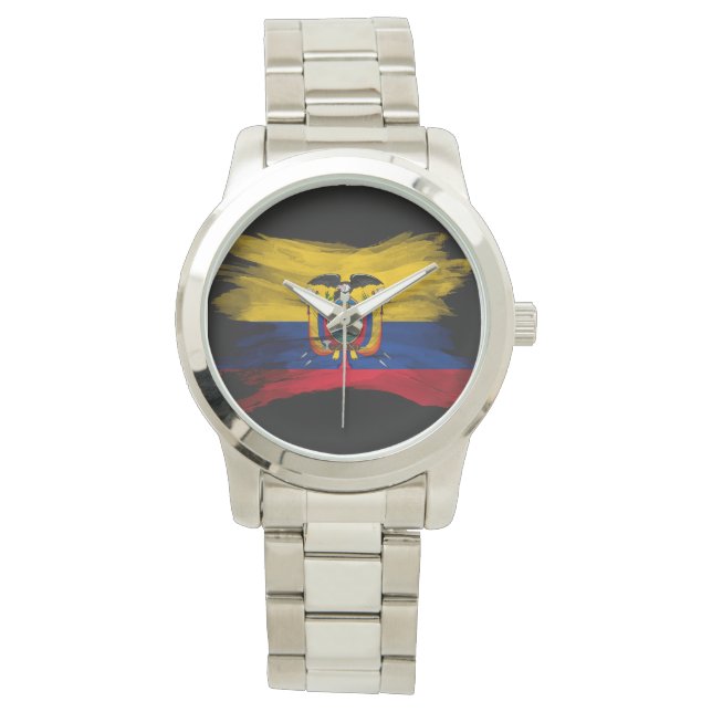 Montre Drapeau de l'Equateur bracelet, drapeau national (devant)