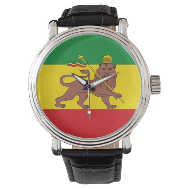 Montre Drapeau de l'Éthiopie rastafarienne (devant)