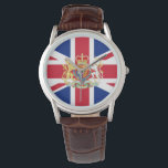 Montre Drapeau de l'Union britannique et crête royale<br><div class="desc">Royal Crest et Union Flag du Royaume-Uni de Grande-Bretagne et d'Irlande du Nord.</div>