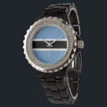 Montre Drapeau du Botswana<br><div class="desc">Un cadeau idéal pour tous ceux qui sont patriotes de leur pays !</div>