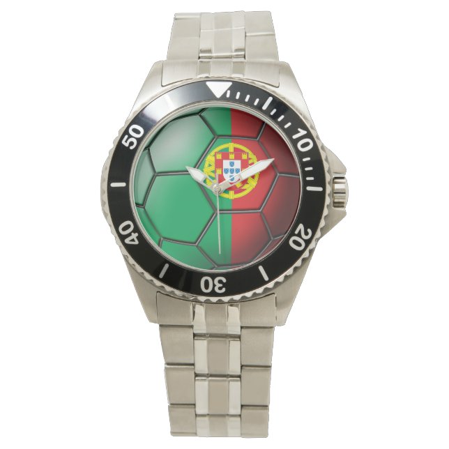 Montre Drapeau du Portugal Soccer Ball (devant)