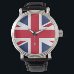 Montre Drapeau du Royaume-Uni<br><div class="desc">Le drapeau national du Royaume-Uni est l'Union Jack, également connu sous le nom de drapeau de l'Union. Le drapeau se compose de la croix rouge de Saint George (patron de l'Angleterre), bordée de blanc, superposée à la croix de Saint Patrick (patron de l'Irlande), qui sont superposées au Saltire de Saint...</div>
