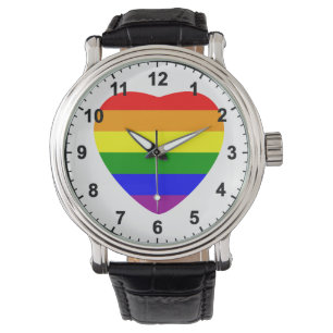 Montre Drapeau en forme de coeur GAY