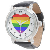 Montre Drapeau en forme de coeur GAY (Incliné)