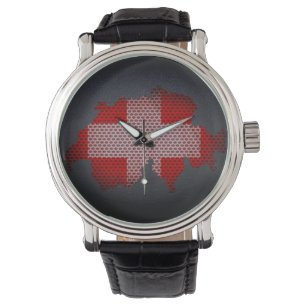 Montre Drapeau et carte de la Suisse
