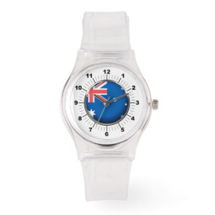 Montre Drapeau féminin Australie Sporty Rose Silicon Watc