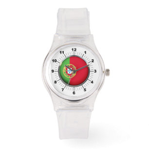Montre Drapeau féminin Portugal Sporty Rose Silicon Watch